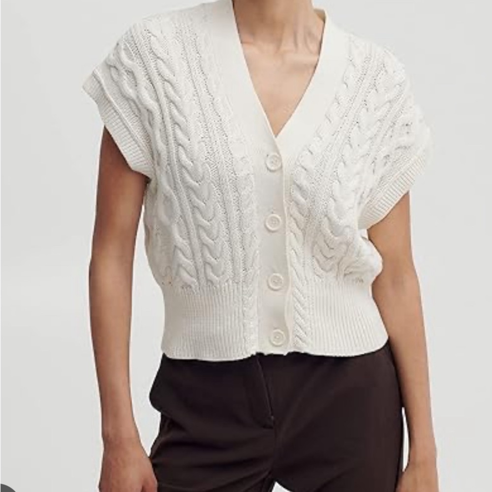 Never worn b young cable knit slipover vest.